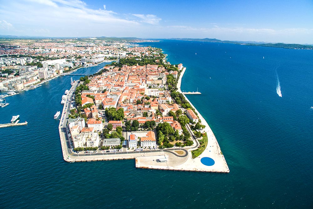 Zadar Altstadt aus Luft